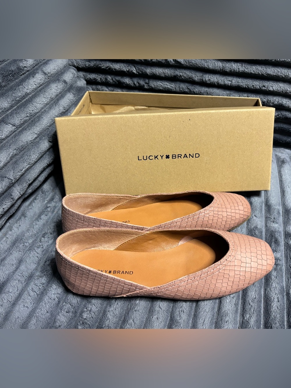 Lucky Brand Dusty Rose Textured Ballet Flats